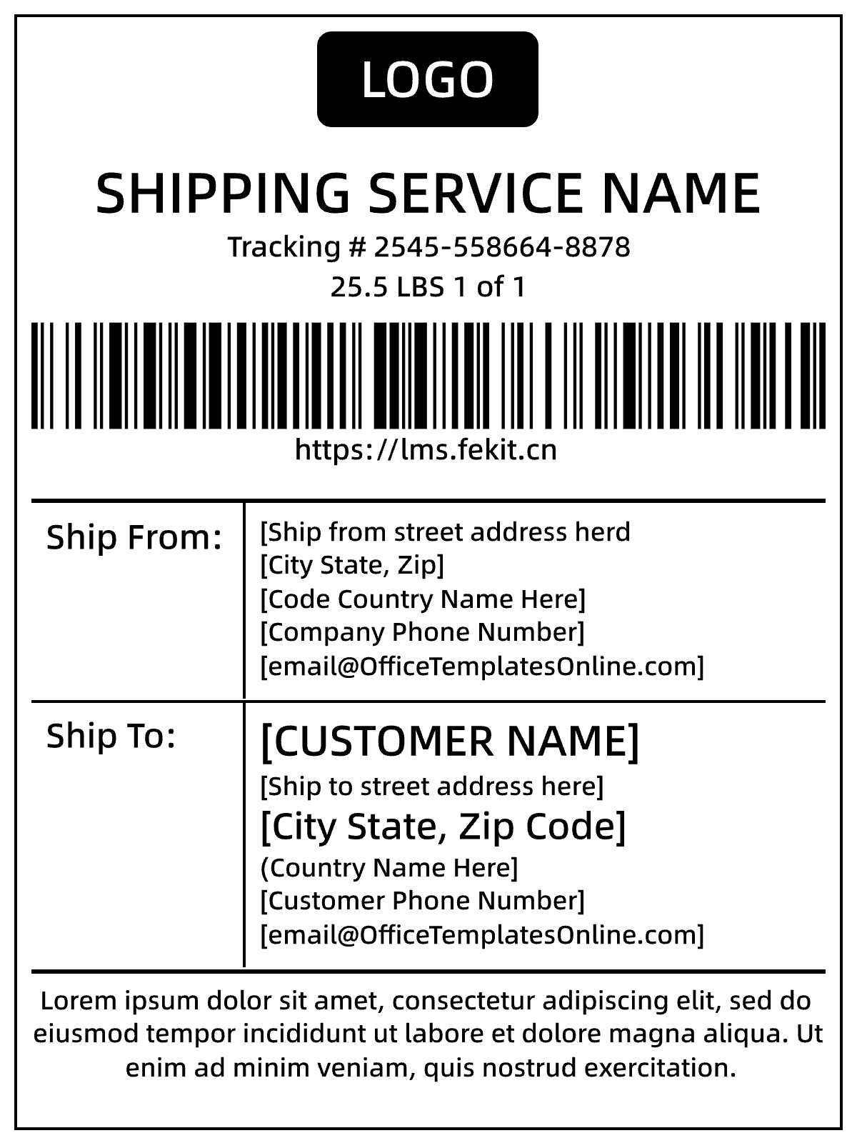标签模板-Shipping Label Template by labelwork.cn
